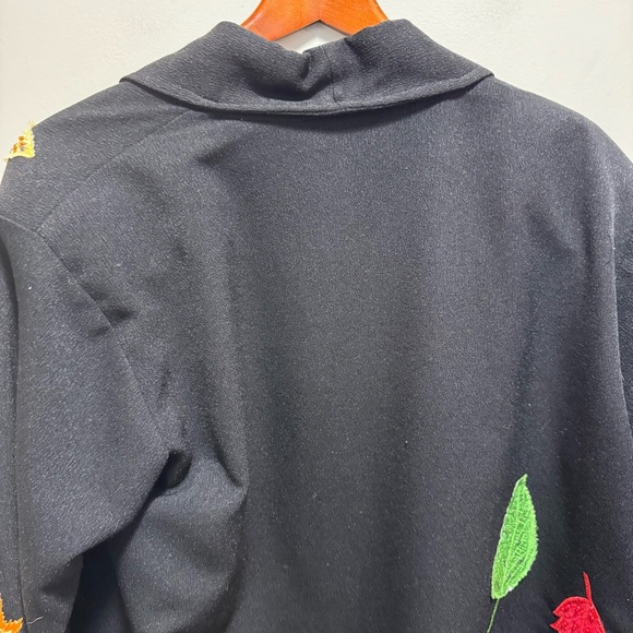 Vintage Anage Beaded Fall Leaves Oversized Open Front Blazer Size Medium - Picture 7 of 11